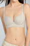 sexy slight stretch 5 colors contrast color gather padded bras(asia size)_Black_Gray