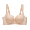 sexy slight stretch 5 colors contrast color gather padded bras(asia size)_Black_Gray_Beige_Brown_Nude