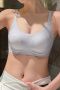 sexy plus size slight stretch soft traceless padded bras(asia size)_Black_Light Green_Light Purple