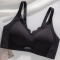 sexy plus size slight stretch 4 colors gather padded bras(asia size)_Black