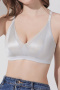 sexy plus size slight stretch 6 colors v-neck padded bras(size run small)_Black_Gray