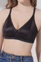 sexy plus size slight stretch 6 colors v-neck padded bras(size run small)_Black