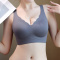 sexy plus size slight stretch 5 colors gather breathable padded bras(asia size)_White_Dark Gray
