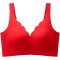 sexy plus size slight stretch 5 colors gather breathable padded bras(asia size)_White_Dark Gray_Red