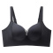 plus size slight stretch 4 colors solid color padded bras(size run small)_Black