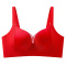 plus size slight stretch 4 colors solid color padded bras(size run small)_Black_Dark Gray_Red