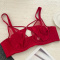 plus size stretch 5 colors stitching mesh with underwire bralettes(asia size)_Black_White_Red