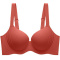 plus size slight stretch glossy gather padded bras(asia size)_Black_Gray_Pink_Rose Red