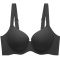 plus size slight stretch glossy gather padded bras(asia size)_Black