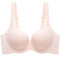 plus size slight stretch glossy gather padded bras(asia size)_Black_Gray_Pink