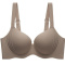 plus size slight stretch glossy gather padded bras(asia size)_Black_Gray_Pink_Rose Red_Beige_Brown