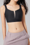 plus size slight stretch 4 colors stitching mesh padded bras(asia size)_Black