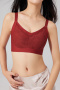 sexy plus size stretch stitching lace traceless padded bras(asia size)_Dark Gray_Rose Red