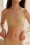plus size slight stretch 4 colors soft traceless padded bras(asia size)_Black_Yellow