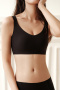 plus size slight stretch 4 colors soft traceless padded bras(asia size)_Black