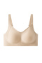 plus size slight stretch solid color soft traceless padded bras(asia size)_Black_Gray_Pink_Beige_Nude