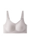 plus size slight stretch solid color soft traceless padded bras(asia size)_Black_Gray