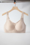 plus size slight stretch solid color soft traceless padded bras(asia size)_Black_Gray_Pink_Beige