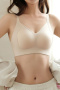 plus size slight stretch traceless soft padded bras(asia size)_Black_Gray_Orange_Beige