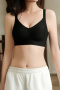 plus size slight stretch traceless soft padded bras(asia size)_Black