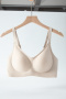 plus size slight stretch traceless padded bras(aisa size)_Black_White_Gray_Red_Dark Green_Beige