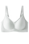plus size slight stretch traceless padded bras(aisa size)_Black_White_Gray