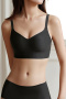 sexy plus size slight stretch soft traceless breathable padded bras(asia size)_Black