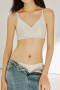 sexy slight stretch breathable lace traceless padded bras(asia size)_Black_Gray