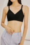 sexy slight stretch breathable lace traceless padded bras(asia size)_Black
