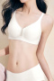 sexy slight stretch stitching mesh breathable padded bras(asia size)_Black_White
