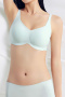 sexy slight stretch 5 colors shirring traceless padded bras(asia size)_Black_Aqua Green