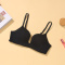 sexy slight stretch 6 colors gather traceless padded bras_Black