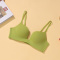 sexy slight stretch 6 colors gather traceless padded bras_Black_White_Pink_Rose Red_Green
