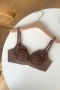 sexy slight stretch stitching lace soft breathable padded bras_Black_White_Light Green_Brown