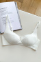 sexy slight stretch 6 colors solid color gather padded bras(no underwire)_Black_White