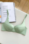 sexy slight stretch 6 colors solid color gather padded bras(no underwire)_Black_White_Pink_Light Green