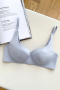 sexy slight stretch 6 colors solid color gather padded bras(no underwire)_Black_White_Pink_Light Green_Sky Blue