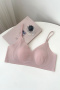 plus size slight stretch 4 colors traceless latex padded bras_Black_Pink