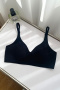 sexy slight stretch 4 colors solid color traceless soft padded bras_Black