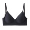 sexy slight stretch 3 colors solid color traceless padded bras_Black