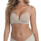 plus size slight stretch solid color glossy traceless padded bras_Black_Nude
