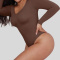 sexy plus size high stretch 4 colors crew neck shapewear_Black_White_Brown
