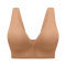 sexy slight stretch solid color no trace comfort breathable thin bra_Khaki _Champagne