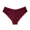 sexy slight stretch see-through lace low waist breathable cotton crotch briefs_Red_Rose Red