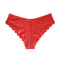 sexy slight stretch see-through lace low waist breathable cotton crotch briefs_Red