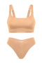 sexy slight stretch no trace solid color bra briefs set without bra pads_Black_Pink_Beige_Khaki