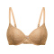 sexy plus size slight stretch lace breathable with underwire push-up thin bra_Black_White_Khaki
