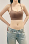 sexy slight stretch 4 colors traceless cross straps padded bras(asia size)_Black_White_Pink_Brown