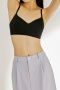 sexy slight stretch 5 colors cross straps padded bras(asia size)_Black