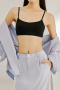 sexy slight stretch 5 colors traceless padded bras(asia size)_Black